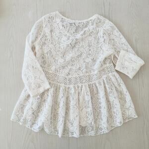 Vintage America Lia Cream Lace Shirt NWT